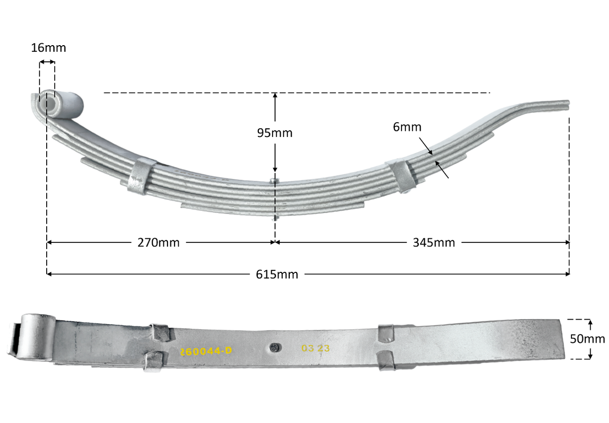 Tandem Eye to Slipper Spring Set 3000kg