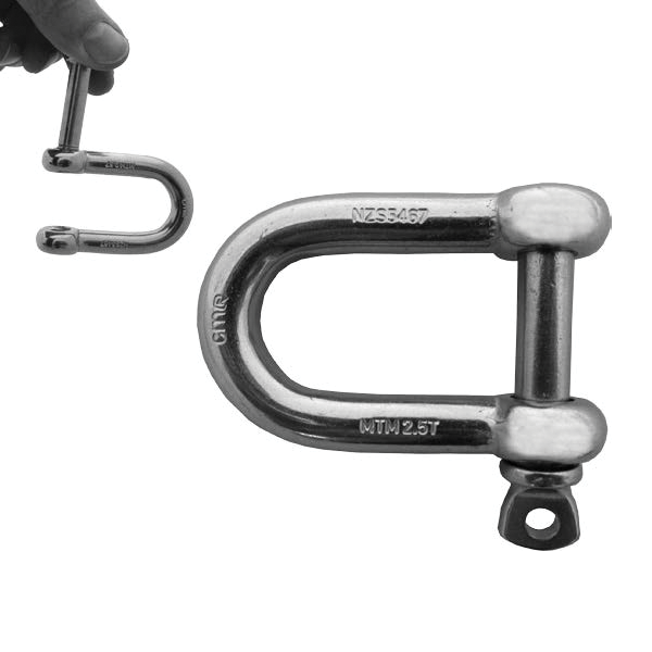 STAINLESS SHACKLE 10mm WITH ANTI LOSS PIN 2 TON BLISTER