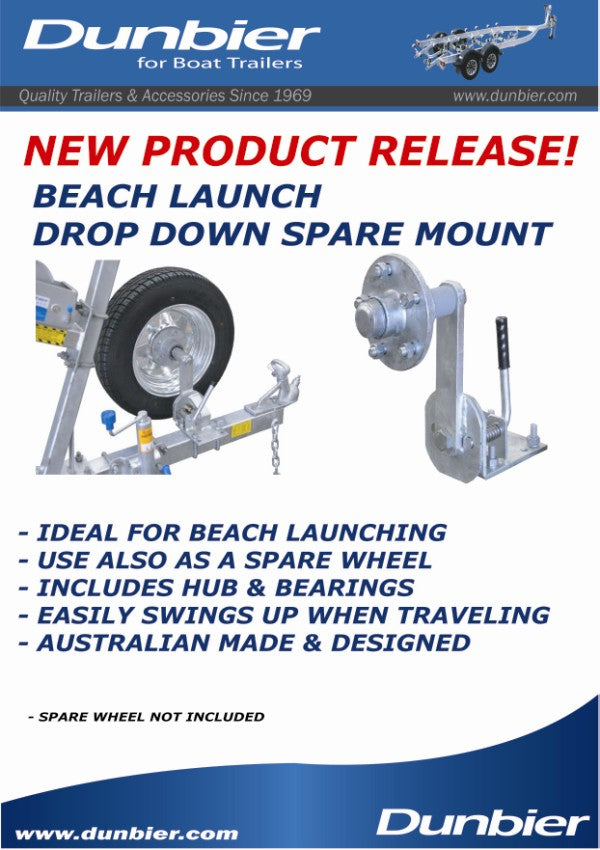 Dunbier Drop Down Spare Wheel 5 X 4.5 Pcd Ford LM Bearings window