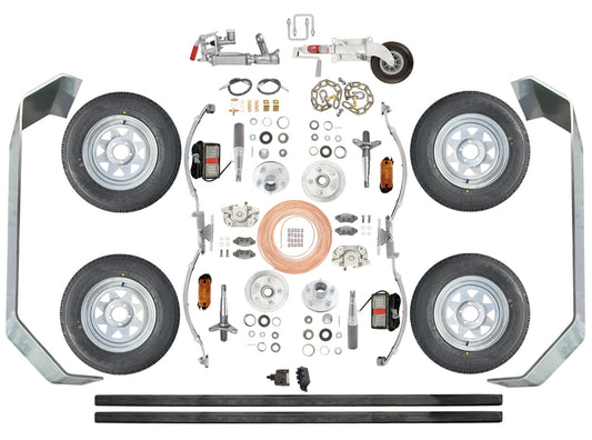 Trojan 2250kg Tandem Axle Braked Trailer Kit - 14" Wheel - SS
