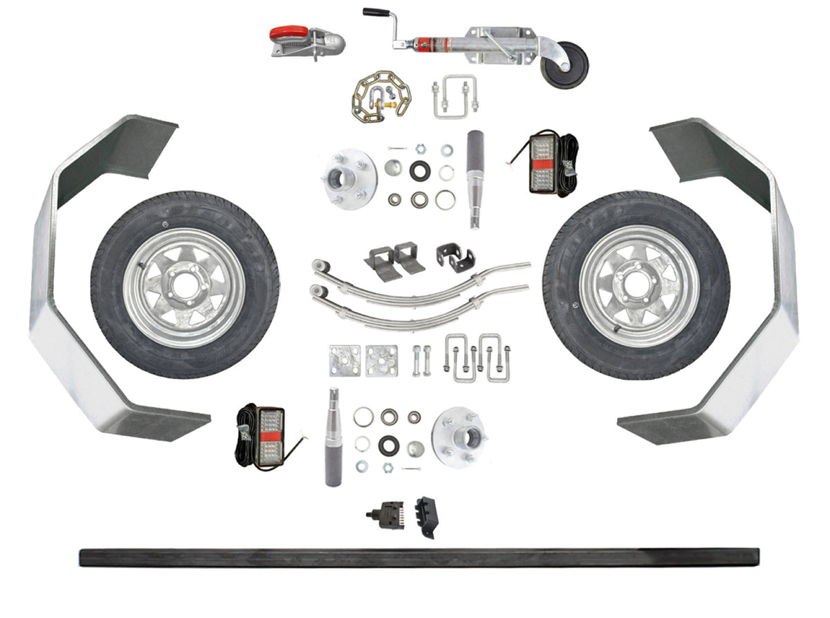 Trojan 1500kg Single Axle Non-Braked Trailer Kit - 14" Wheel