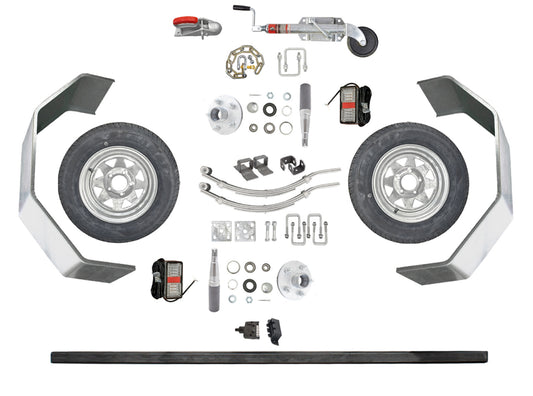 Trojan 1500kg Single Axle Non-Braked Trailer Kit - 13" Wheel