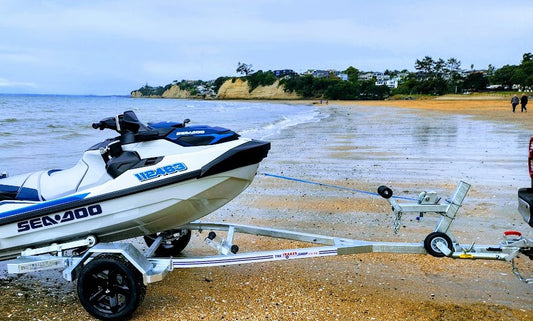 Jet Ski Trailer 3.95m | Wobble Rollers + Alloy Wheels | Beach Launch Ready