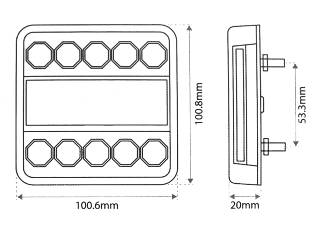 LED COMBINATION TAIL LAMP M/V, 400mm CABLE,  LEFT HAND