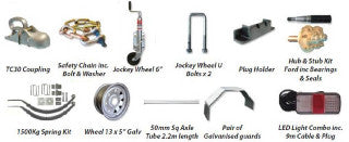 Trojan 1500kg Single Axle Non-Braked Trailer Kit - 14" Wheel
