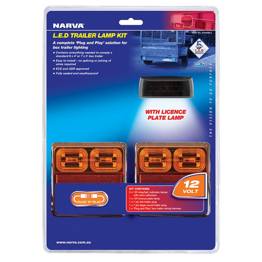 Narva 12V Model 35 LED Plug and Play Trailer Lamp Kit (Square Lamps)