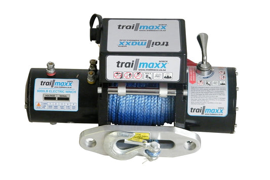 6000lb 4WD winch 12v, synthetic rope & alloy hawse