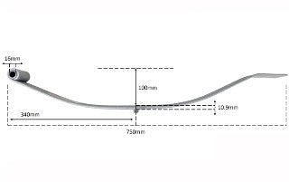 Taper Leaf Parabolic Slipper Spring - 500kg pair