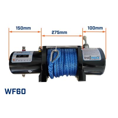 6000lb winch 12v , synthetic rope & alloy hawse