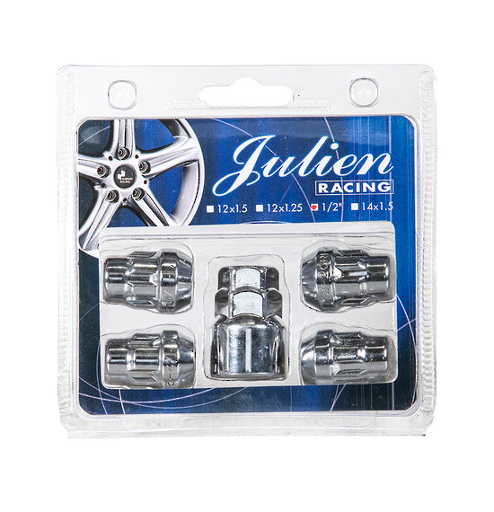 Wheel Nuts 1/2" Domed Locking Nuts 4 Pack + Key