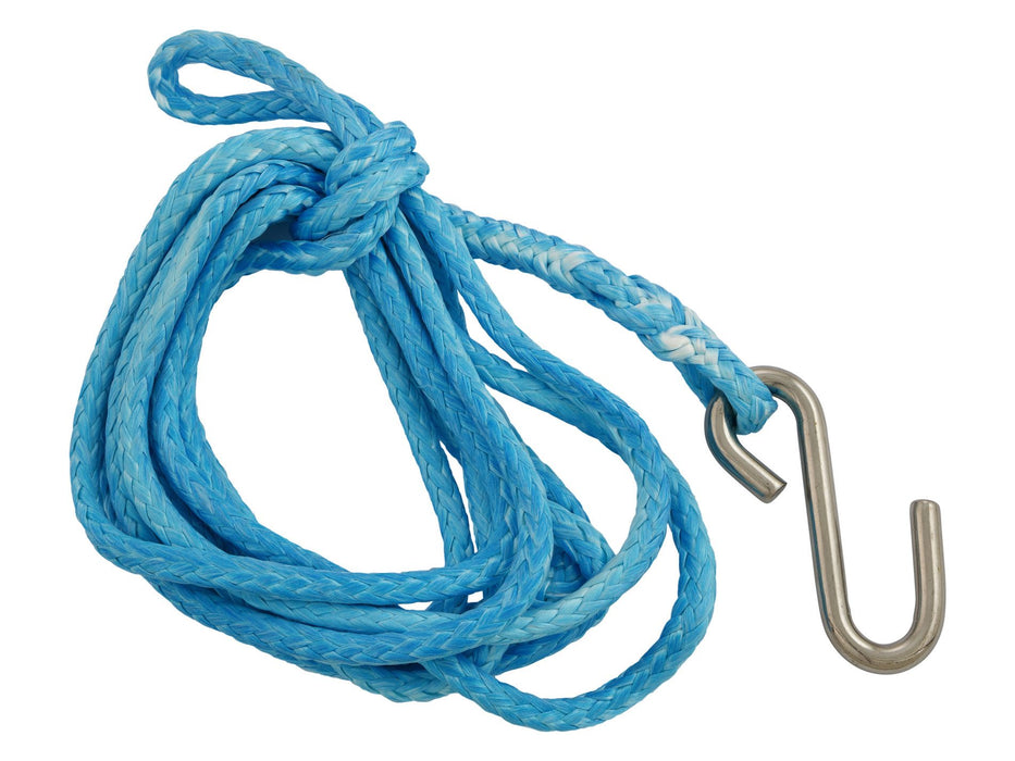 Winch rope with Stainless Hook 8mm x 7m