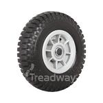 Wheel 4" Plastic Grey 3/4" FB Rim 280/250-4 4ply Sawtooth Tyre W105