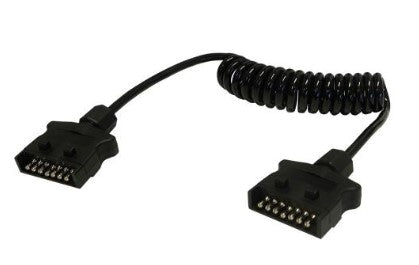 7 pin Flat-7 pin Flat Curly Hire Lead - 1.2m long