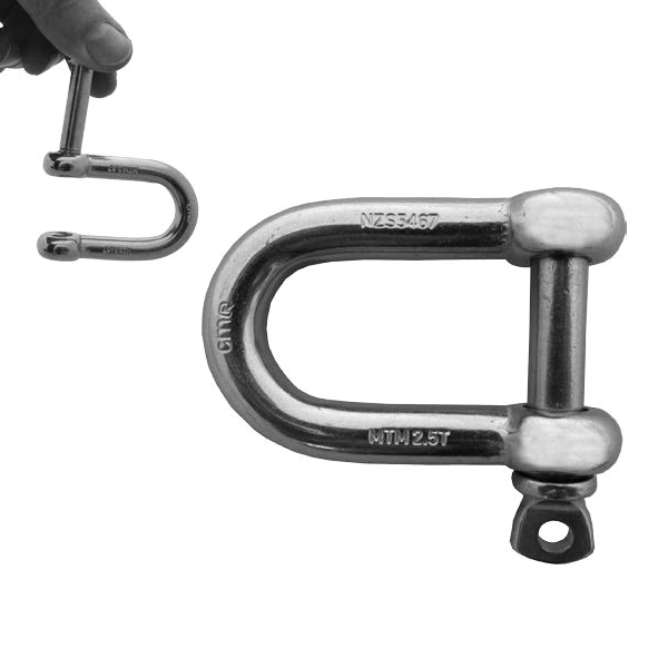 STAINLESS SHACKLE 10mm WITH ANTI LOSS PIN 2 TON  BLISTER