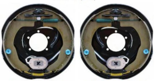Right Hand Caravan Backing plate complete with shoes and magnet assembly