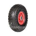 Wheel 410/350-4 Plastic Ctr 3/4" Bush PU W106