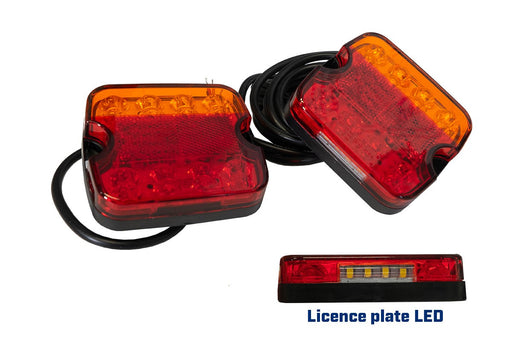 LED tail lamp kit, 100x95mm, 10-30v. L-300mm,R-3m cable