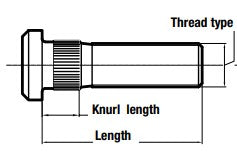 Wheel Stud 1/2 x 1 5/8 unf Short Knurl