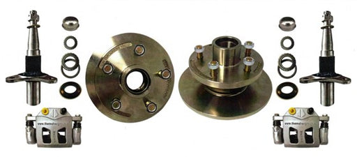 Hub Disc Ford 9" SS304 Kit with LM Bearings, SS Calipers, Dust caps, Marine seal, Axle nuts, wheel nuts, Washers, split pins & Stub Axles