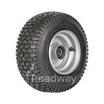 Wheel 4.50-6" Silver 25mm BB Rim 13x500-6 4ply Turf Tyre W130 Deestone
