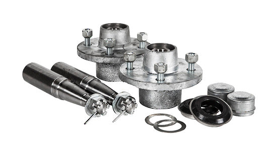 Boxed Plated Disc Hub Ford  5 X 4.5 X 1/2 C/W  Lm Jap Marine Brg Kit